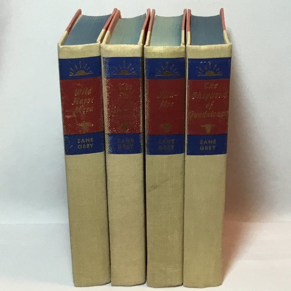 Zane Grey Walter J Black Hardcover Book Lot of 4 Western Decor: #3, #4, #5 & #7 - Picture 1 of 6